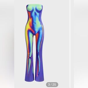 Kolly Edgy Multicolor Body print Tube Jumpsuit